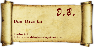 Dux Bianka névjegykártya