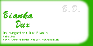 bianka dux business card